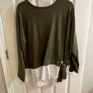 Loft Green Layered Sweatshirt